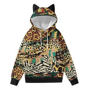 Animal Print Hoodie by Fashiva